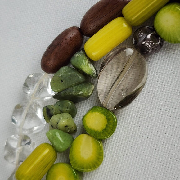 Silpada Green Sterling 925 Silver Coral Wood Leaf Shell Stretch Bracelet - Picture 5 of 6